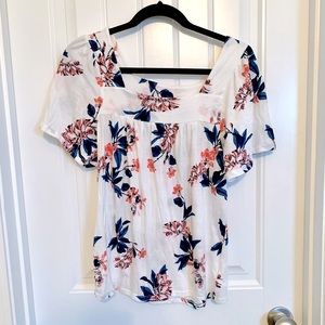 Lucky Brand Flower Flowy Top Small
